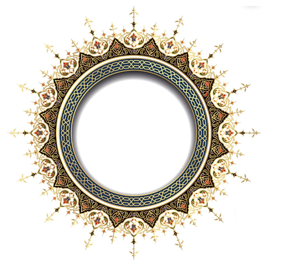 A circular design with a white circle Description automatically generated